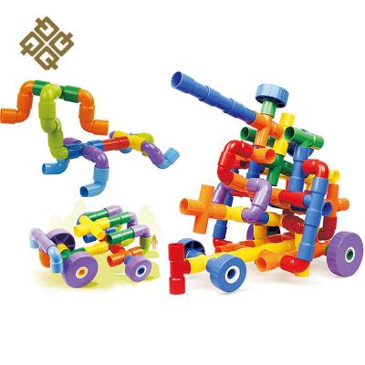 China Plastic Building Blocks Toys Nice Enlightenment Intelligence Development Tube Kid Toy China Yiwu Free Building Logo for sale