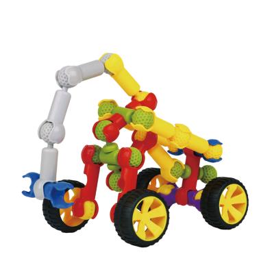 China Educational Building Toy 54PCS ABS Toy Puzzle Kids Toy Plastic Skeleton Cars Building Block Toys For Preschool Children for sale