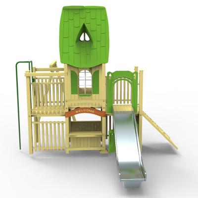 China New Design Plastic Playground Kids WPC Playground Wood-plastic Outdoor Playground Equipment for sale