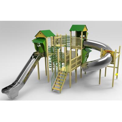 China Plastic Playground Wood Plastic Playground WPC Outdoor Playground Equipment for sale