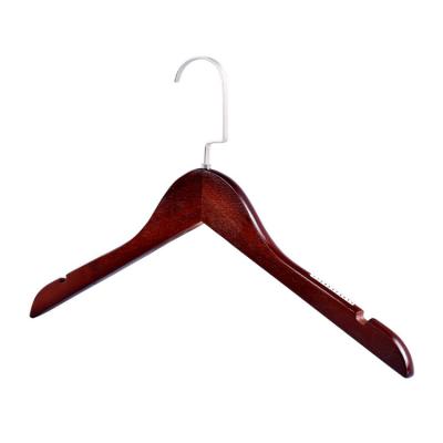 China Excellent quality durable black and red solid luxury wooden suit hanger for sale