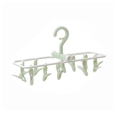 China ANG Balcony Multifunctional Non-Slip Windproof Foldable Foldable Sock Drying Hanger with 16 Clips for sale