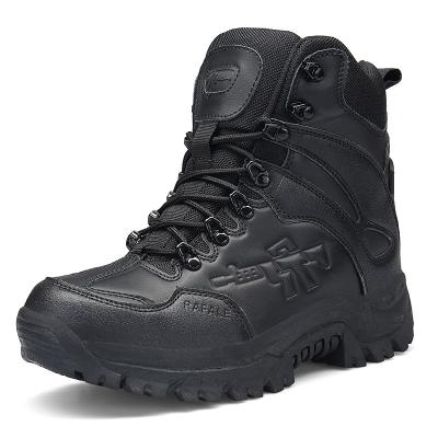 China Anti-Smell Black Winter Desert Waterproof Army Tactical Boots KNIT Real Leather Military Boots for sale