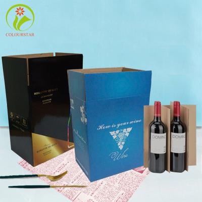 China New Design Custom 6 Bottle Recyclable Cardboard Packaging Corrugated Cardboard Gift Wrapping Wine Box for sale