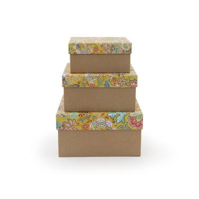 China Handmade Hot Selling Custom Product Pattern Gift Tea Knot Wedding Box Kraft Paper Packaging Box for sale