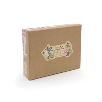 China Handmade Hot Selling Custom Material Kraft Paper Christmas Wrapping Paper Gift Box With Lid for sale