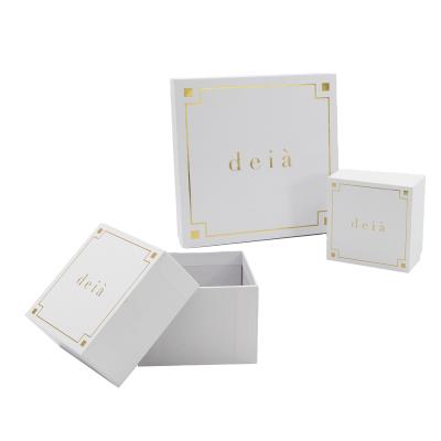 China Handmade & Luxury Custom Logo Jewelry Packaging Box With Lid Cheap Price High Quality Recyclable for sale