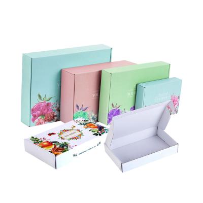 China Recyclable Custom Logo Private Label Mailer Box Printed White Pink Corrugated Paper Cardboard Mailer Mailer Boxes Shipping Package for sale