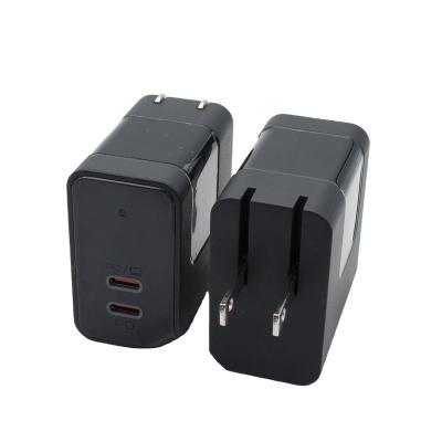 China Wholesale Mobile Phone Travel Adapter High Power Gan Charger 65W Dual 2 Usb Wall Charger for sale