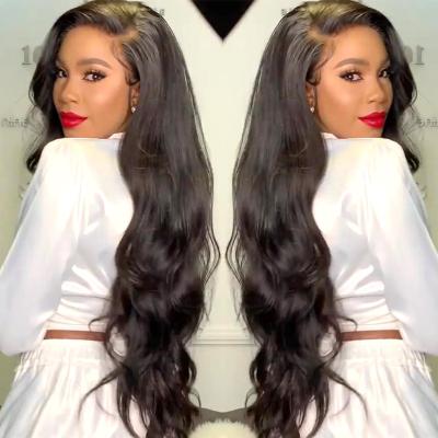 China Real LUOSI Brazilian Body Wave Full Wig Machine Made With Bangs Non Lace Front Nature Color Hair Wigs for sale