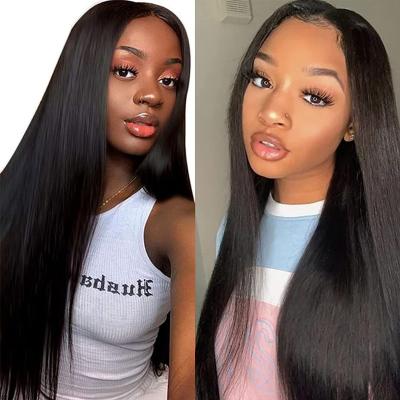 China Real LUOSI Would Sell 40 Inch Raw Deep Wave 13X6 Density 13X6 Lace Curly Front Human Hair Wigs Deep Wave Closure Wig Vendors for sale