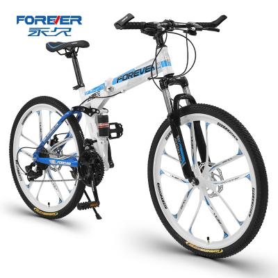 China Fashion hot sell 24 brand FOREVER inch 30 speed folding mountain bike ten knife wheel ten knife wheel shock absorbing bicycle for sale