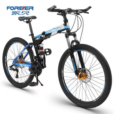 China Fashion FOREVER Newly Designed Folding Mountain Bike 27 Inch 26 Speed ​​Steel Frame High Carbon Mountain Bike For Adult for sale