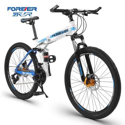 China Fashion FOREVER High Quality 30 Speed ​​Folding Mountain Bike 24 Inch High Carbon Steel Frame Mountain Bikes For Adult for sale