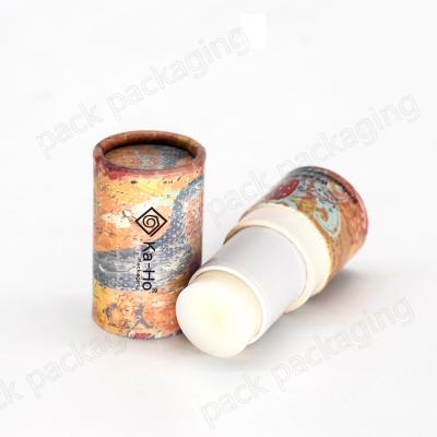 China Recyclable Eco Friendly Custom Lip Balm Package Paper Tube Containers 50g Air Freshener Wrapping Paper With Wax Paper for sale