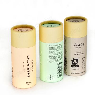 China Recyclable Biodegradable Lift Up Deodorant Containers Packaging Tube Kraft Paper Empty Lip Balm Paper Tubes for sale