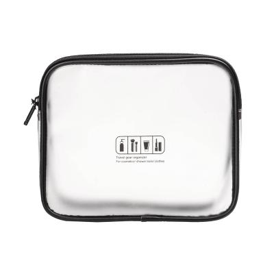 China 2022 Travel Toiletry Bag Women NATIONAL Organizer Vegan Polyester PVC Cosmetic Makeup Bag for sale