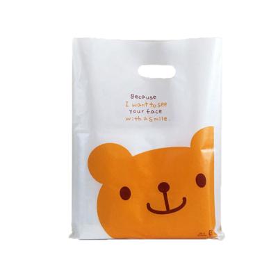 China Hefei BIODEGRADABLE Bags Plastic Shopping Bags Beautiful Die Cut Bag for sale