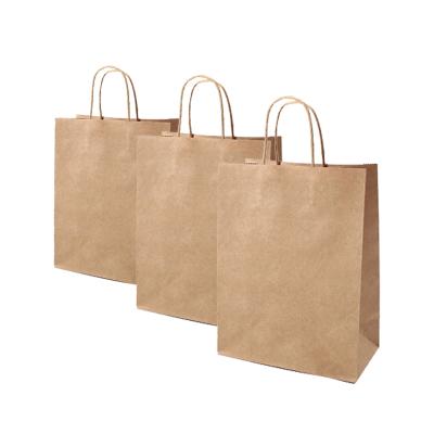 China Recyclable Customized Restaurant To Go Takeaway Food Delivery Packaging Paper Bags For Cafe Small Brown Paper Kraft Paper Bag for sale