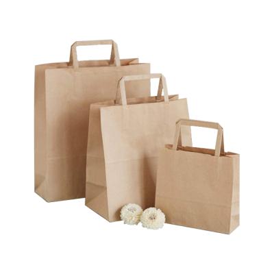 China Custom Recyclable Wholesale Black White Brown Restaurant Kraft Paper Portable Take Out Bag With Own Logo Shopping Bag Packing Suitcase for sale