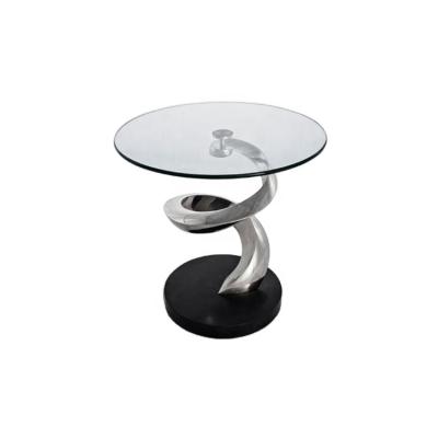 China Europe art decor restaurant furniture stainless steel coffee table luxury mirrored garden art furniture for sale