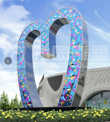 China Modern Outdoor China Mall M Shape Plating Stainless Steel Sculpture for sale