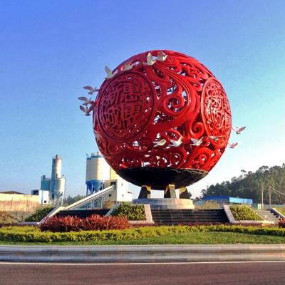 China Large Size Modern Metal China Sphere Stainless Steel Abstract Sculpture Outdoor for sale