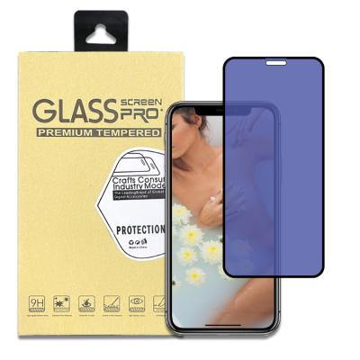 China Factory Wholesale OEM Screen Protector 11D 9H High Quality Silk Tempered Glass Anti Logo Printing Blue Light For Iphone X Xs Xr for sale