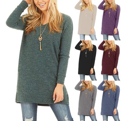 China New Autumn Winter Women Long Sleeve O Neck Sweatshirt Female Loose Hoodie Dress for sale