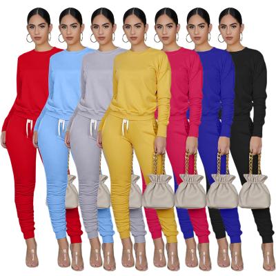 China Autumn Winter Sports Tight Hooded Zipper Fleece Women's Breathable 2 Piece Sets for sale