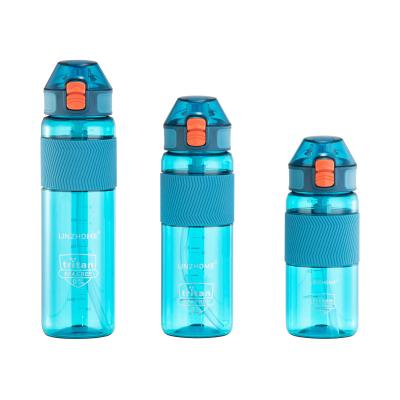 China Eco Friendly Sports Stocked Insulated PC Plastic Reusable Water Bottles With Straw 450ml for sale