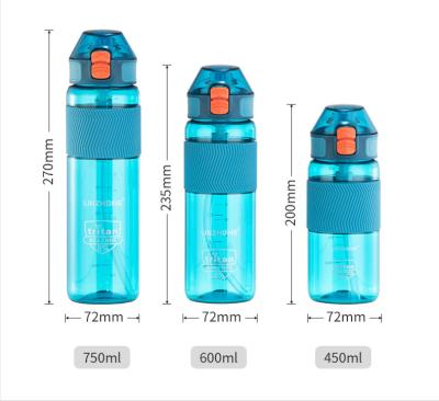 China Eco Friendly Sports Stocked Insulated PC Plastic Reusable Water Bottles With Straw 600ml for sale