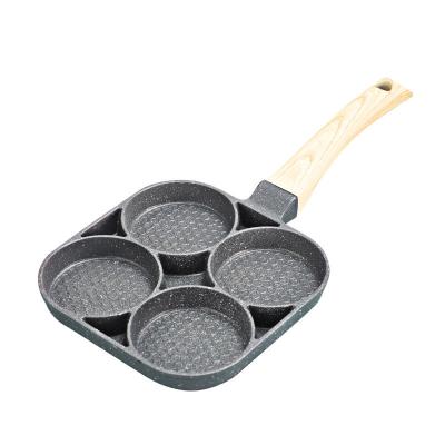 China Wholesale Cheap Non-stick Egg Pan Maifan Stone Breakfast Pan Carbon Black Factory Mini Breakfast Pan Aluminum Alloy Flat Bottom Pan for sale