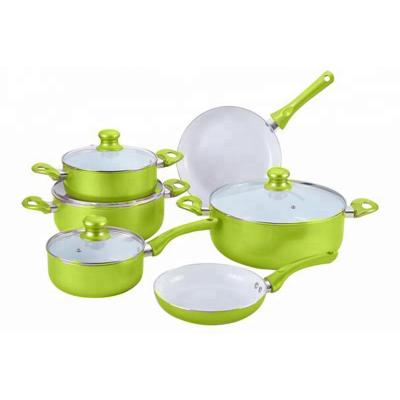 China Home Kitchen Sustainable Ceramic Coating Aluminum Cookware Set Nonstick Pots And Pans Cookware Set for sale