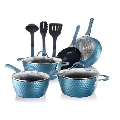 China Viable Pressed Non Stick Ceramic Coating Aluminum Pots And Pans Cookware Set for sale