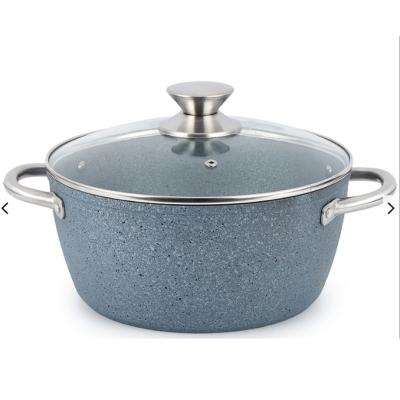 China Sustainable Aluminum Alloy Marble Pots And Pans Nonstick Cookware Sets For Hotel Restaurant for sale