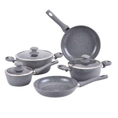 China Ceramic Cooking Non Stick Cookware Set Aluminum Non Stick Pots And Pans Sets Sustainable for sale