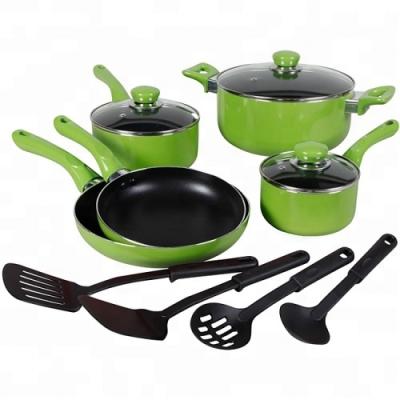 China Viable 12 Piece Cook Nonstick Coating Aluminum Sets Set Nonstick Pots And Pans Cookware Sets for sale