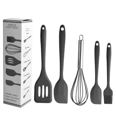 China Sustainable Hot Sale Modern Style 5 Pieces Baking Props Silicone Material Kitchenware Tool Kit for sale