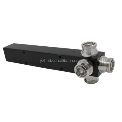 China Hongbo 698-4000MHz 500 Watt 7/16 Female Type Connector 4 Way Cavity RF Splitter Rf Power Splitter Round HB-D04-6940-OD01 for sale