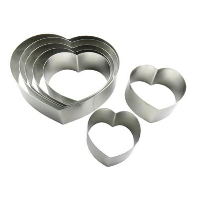 China Hot Sale Stainless Steel Cake Mousse Cutter Stocked Heart Shaped Ring for sale