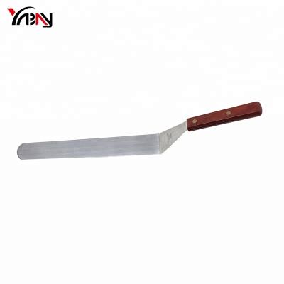 China Sustainable Wooden Handle Cake Pastry Bending Spatulas Pairing Knife for sale