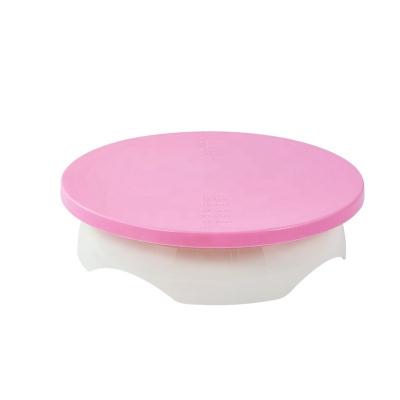 China Sustainable Easy Home Made Plastic Pink Measuring Cake Multi-Tilt Turntable for sale