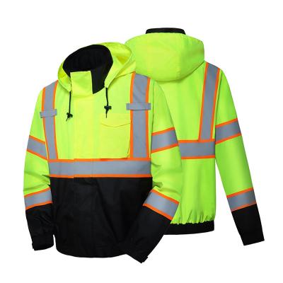 China Construction Reflective Adjustable Jackets Workwear Safety Water Proof Clothing Safety Reflective Jacket With Custom Logo for sale