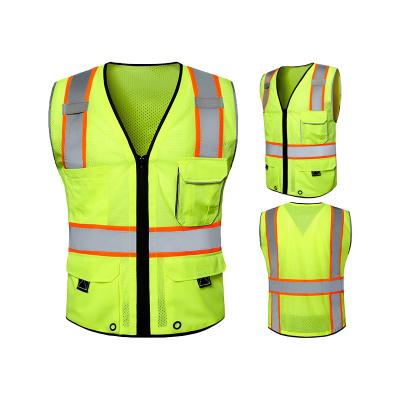 China High Visibility Hi-Vis Safety Workwear Safety Vest Outdoor Working Reflective Vest Construction Reflective Surveyor for sale