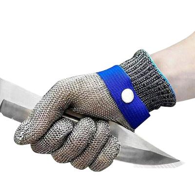 China Heavy Duty Metal Safety Anti Cutting Gloves Stainless Steel Wire Cutting Knock Down Electric Saw Anti Cut Gloves for sale