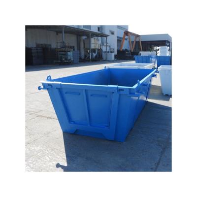 China Solid Waste Bins Blue Rubbish Metal Container Waste Bin Industrial Lifting Steel Skip Bin-2 for sale