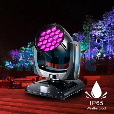 China High Power IP65 Outdoor Waterproof 19pcs 40w Led Moving Head Wash Lights 367.5*411*514.3(mm) for sale