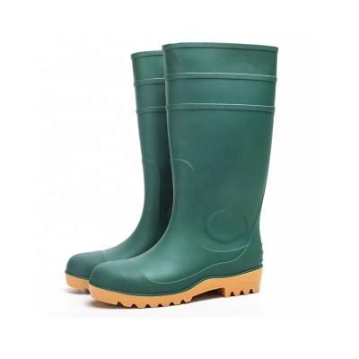 China Wholesale high quality famer four seasons IFSUPPLIED green PVC rain boots shoes wading rubber boots with waterproof for sale