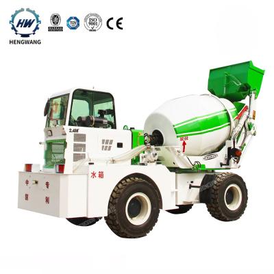 China Construction Material Stores Hengwang HWJB240 Good Quality Factory Price Good Quality Automatic Mixing Truck 2.4 M3 Concrete Mixer for sale